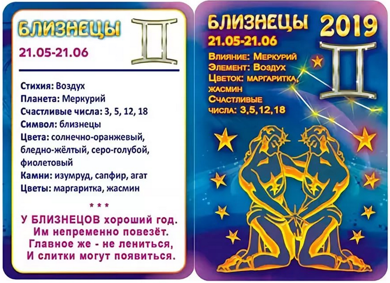 Карта дня для близнецов