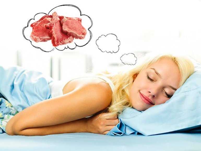 Приснилось есть мясо. Сырое мясотво сне.