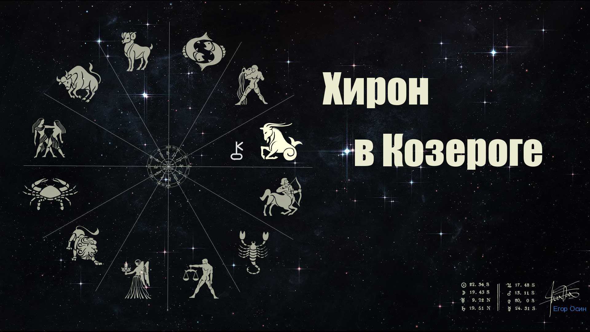Хирон в знаках зодиака