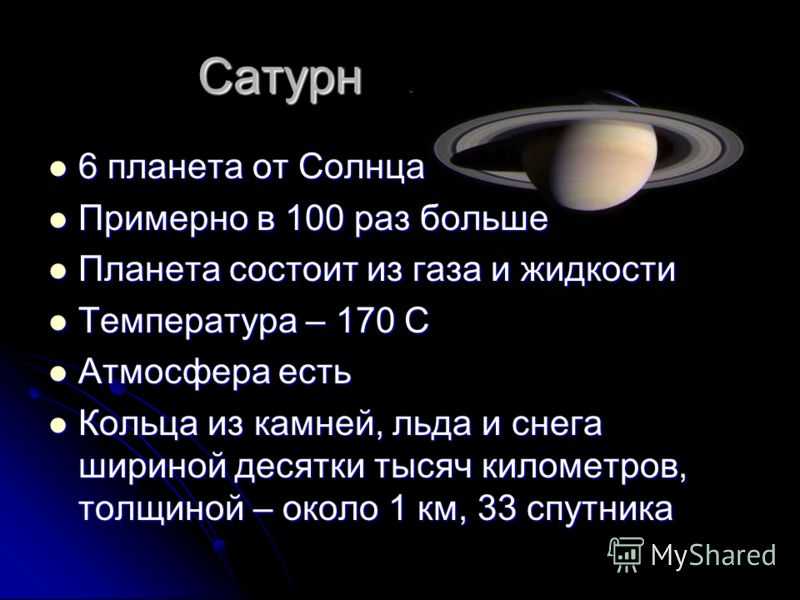 Презентация про сатурн 9 класс