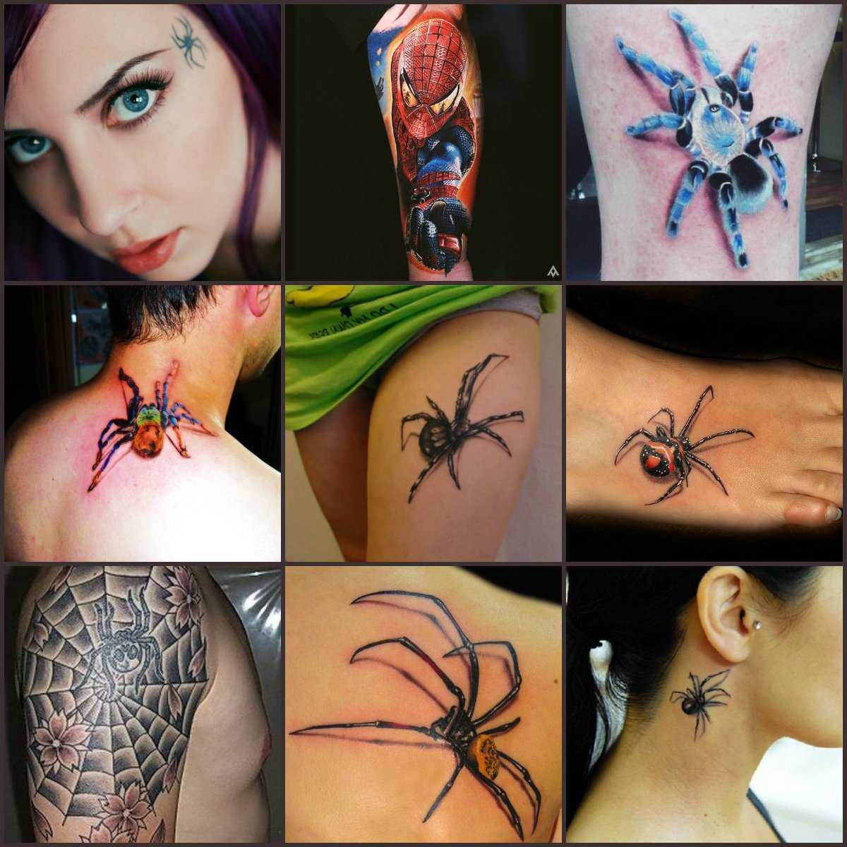 Девушка с татуировкой паука