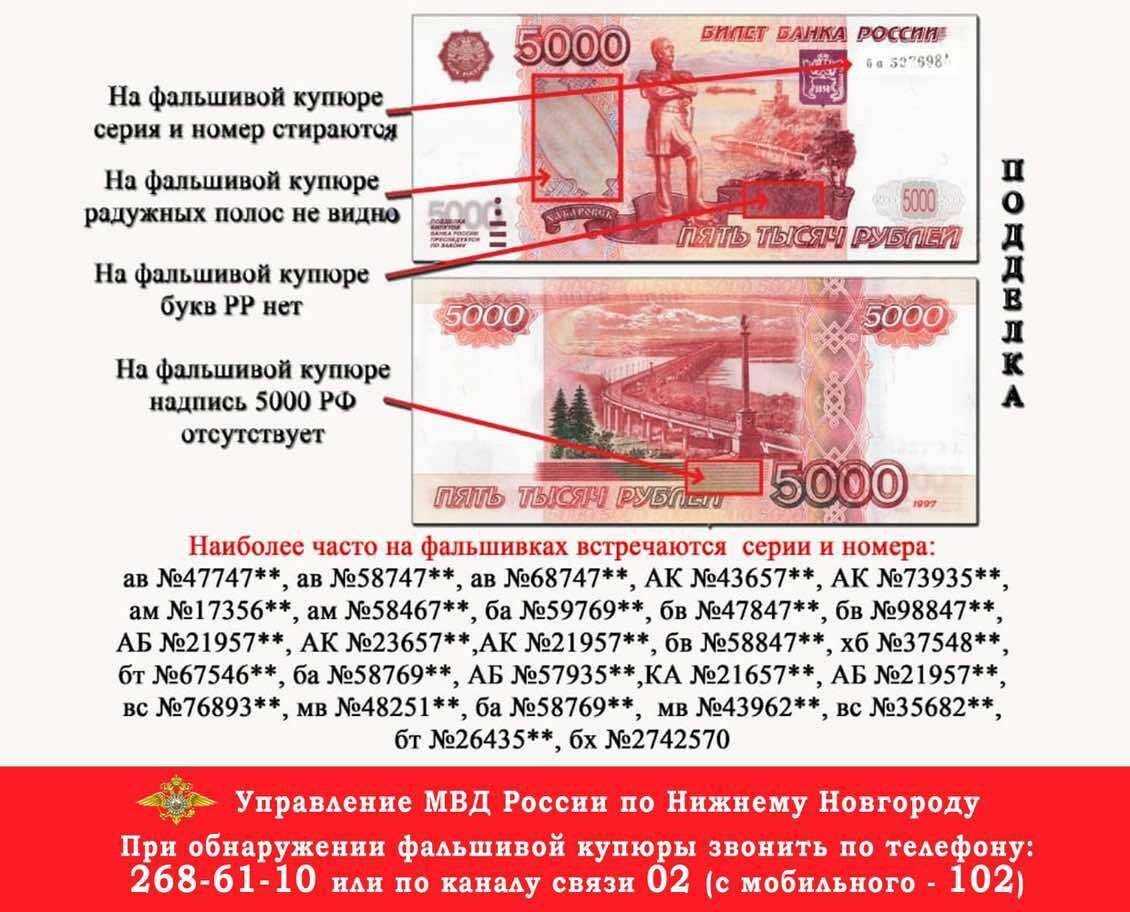 Дал 5000 рублей. 5000 Купюра 1997 признаки подлинности. Поддельная банкнота 5000.
